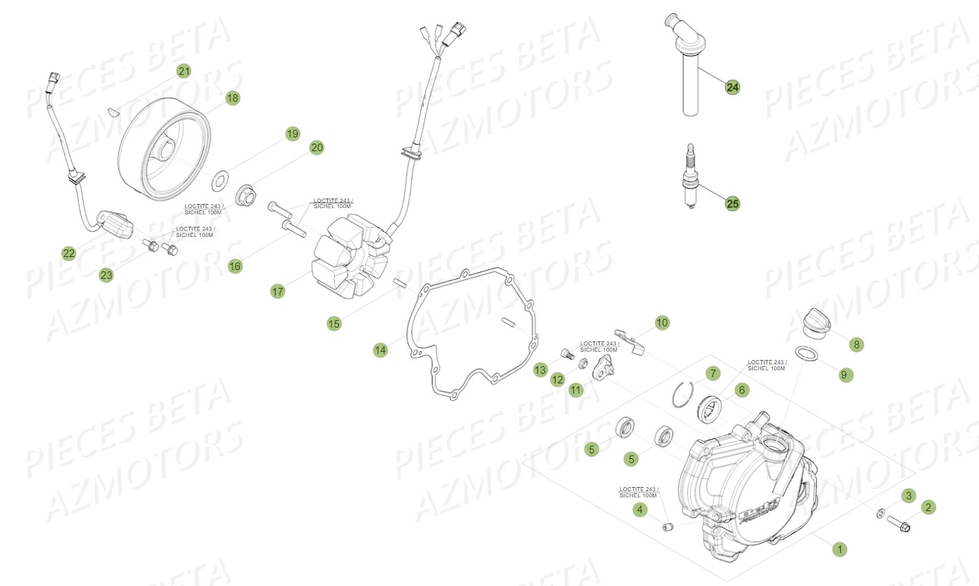 Allumage Bougie AZMOTORS PiÃ¨ces BETA RR 4T 480 RACING - (2017)

