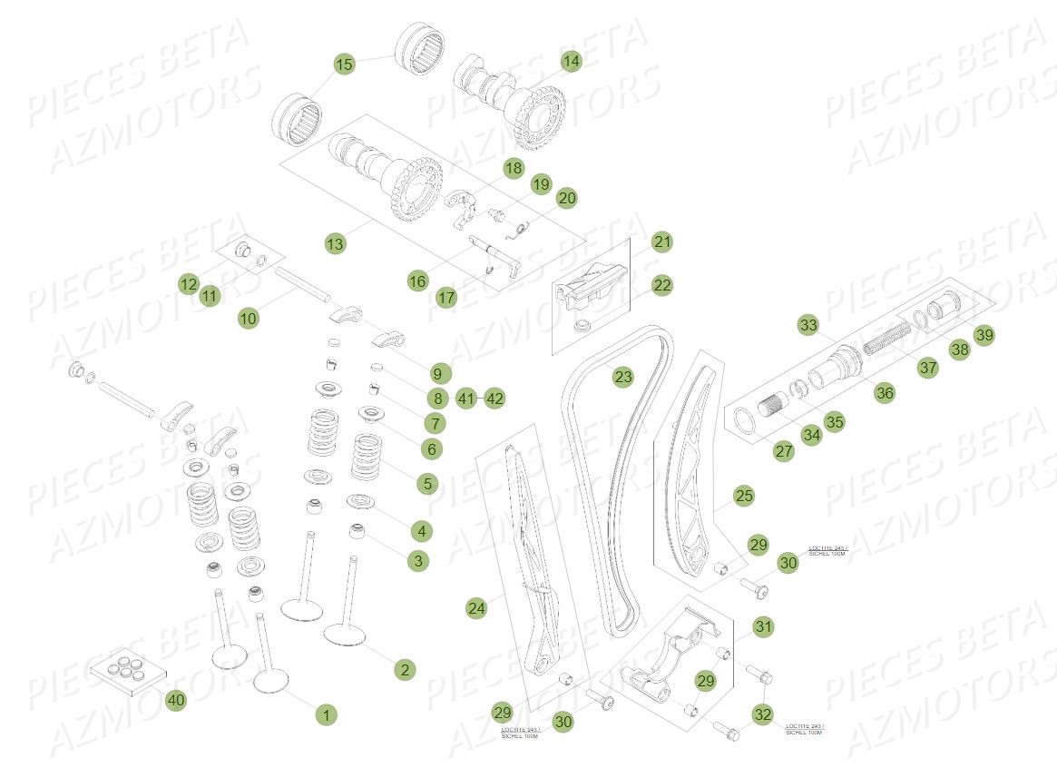 Distribution Soupapes AZMOTORS PiÃ¨ces BETA RR 4T 480 RACING - (2017)

