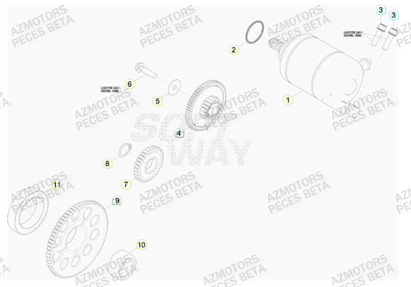 Demarreur AZMOTORS PiÃ¨ces BETA RR FACTORY 498cc 4T - [2012]