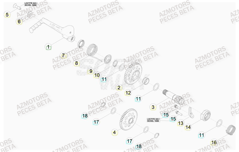 Kick Starter AZMOTORS PiÃ¨ces BETA RR FACTORY 498cc 4T - [2012]