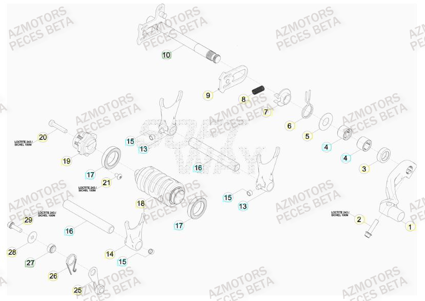 Selecteur De Vitesses AZMOTORS PiÃ¨ces BETA RR FACTORY 498cc 4T - [2012]