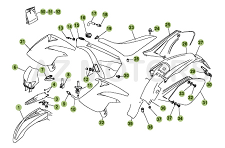 Carenages Reservoir Selle AZMOTORS PiÃ¨ces BETA Enduro 50 RR - [2005-2006]