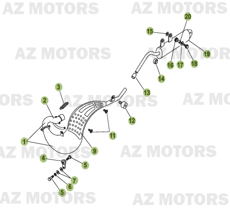 Echappement AZMOTORS PiÃ¨ces Beta RR 50 - 2007-2005