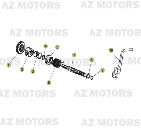 Kick Starter AZMOTORS PiÃ¨ces Beta RR 50 - 2007-2005