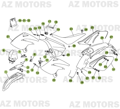 Carenages Reservoir Selle AZMOTORS PiÃ¨ces Beta RR 50 - 2008