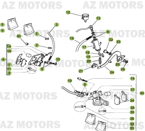Freins 1 AZMOTORS PiÃ¨ces Beta RR 50 - 2008