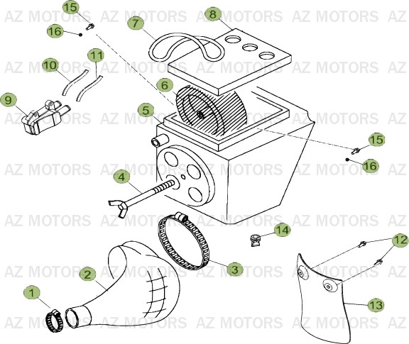 Boitier Du Filtre AZMOTORS PiÃ¨ces Beta RR 50 - 2013-2012