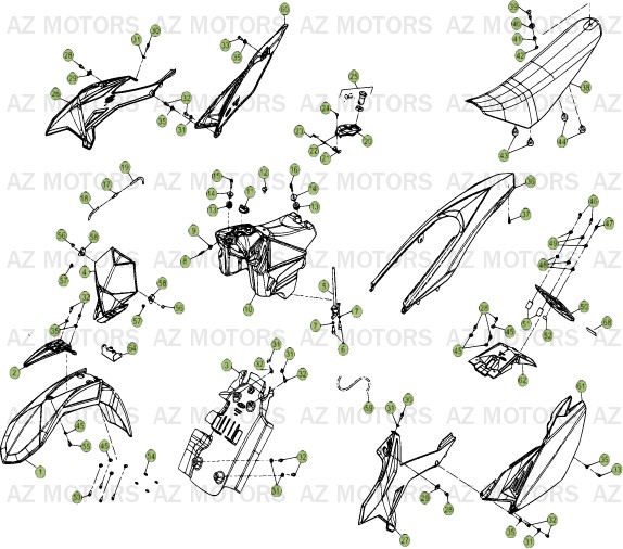 Carenages Reservoir Selle AZMOTORS PiÃ¨ces Beta RR 50 - 2013-2012