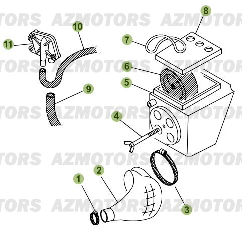 Boitier Du Filtre AZMOTORS PiÃ¨ces Beta RR 50 - 2011-2010