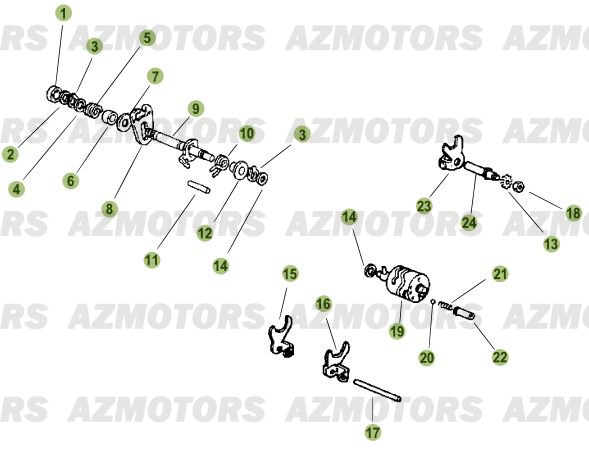 Commande Boite A Vitesses AZMOTORS PiÃ¨ces Beta RR 50 - 2011-2010