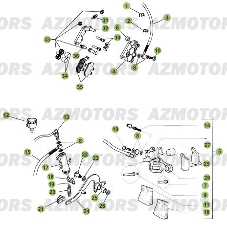 Freins AZMOTORS PiÃ¨ces Beta RR 50 - 2011-2010