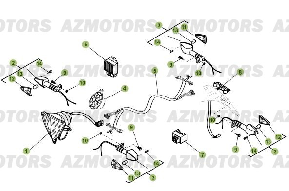 Installation Electrique AZMOTORS PiÃ¨ces Beta RR 50 - 2011-2010