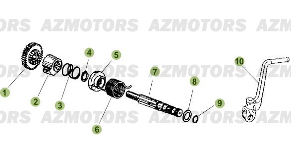 Kick Starter AZMOTORS PiÃ¨ces Beta RR 50 - 2011-2010