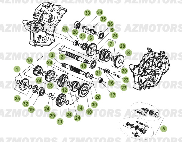 Boite A Vitesses Du N Serie 100343 A 199999 AZMOTORS PiÃ¨ces Beta 50 RR FACTORY - 2013-2012