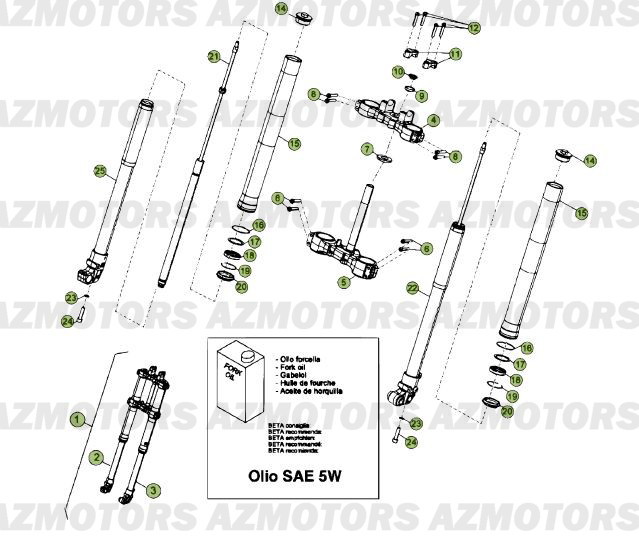 Fourche Du N Serie 100237 A 199999 AZMOTORS PiÃ¨ces Beta 50 RR FACTORY - 2013-2012