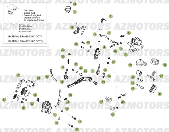 Freins AZMOTORS PiÃ¨ces Beta 50 RR FACTORY - 2013-2012