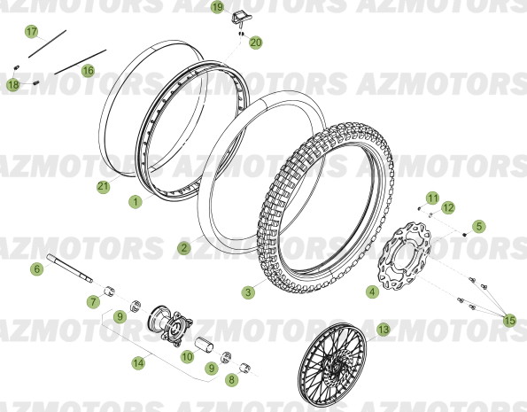 Roue Avant Du N Serie 100001 A 100343 AZMOTORS PiÃ¨ces Beta 50 RR FACTORY - 2013-2012