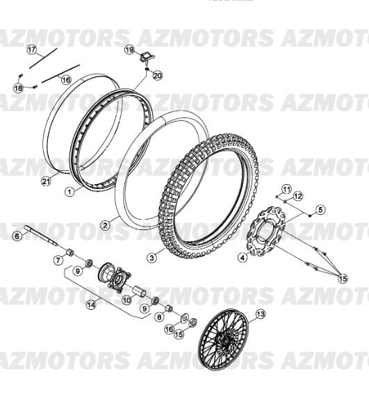 Roue Avant Du N Serie 100344 A 199999 AZMOTORS PiÃ¨ces Beta 50 RR FACTORY - 2013-2012