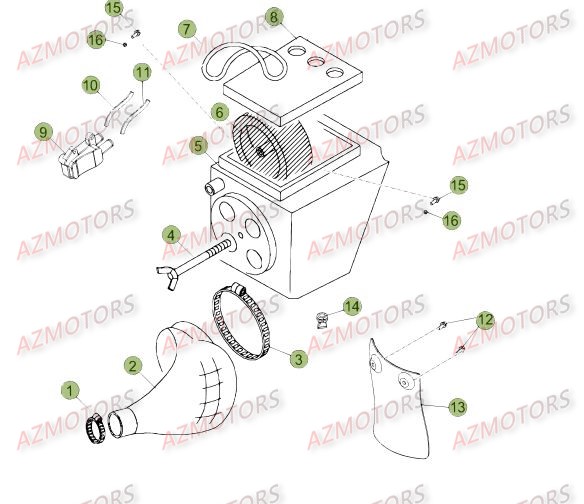 Boitier Du Filtre AZMOTORS PiÃ¨ces Beta 50 RR FACTORY - 2015-2014