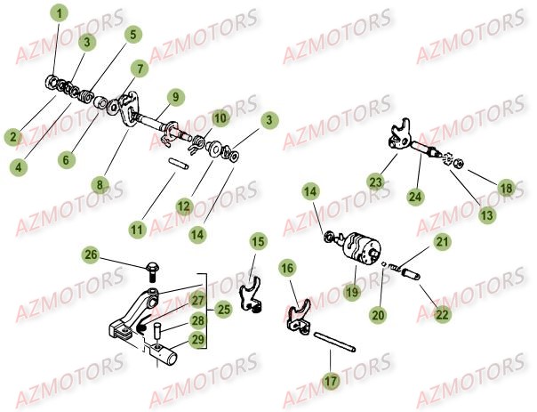 Commande Boite A Vitesses AZMOTORS PiÃ¨ces Beta 50 RR FACTORY - 2015-2014
