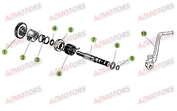 Kick Starter AZMOTORS PiÃ¨ces Beta 50 RR FACTORY - 2015-2014