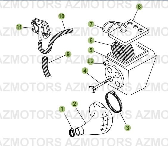Boitier Du Filtre AZMOTORS PiÃ¨ces Beta 50 RR RACING - 2007-2005