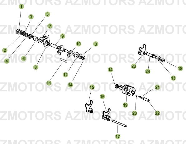 Commande Boite A Vitesses AZMOTORS PiÃ¨ces Beta 50 RR RACING - 2007-2005