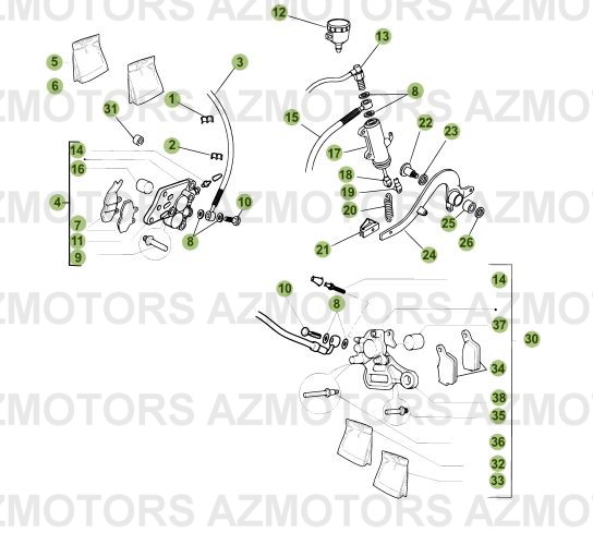 Freins AZMOTORS PiÃ¨ces Beta 50 RR RACING - 2007-2005