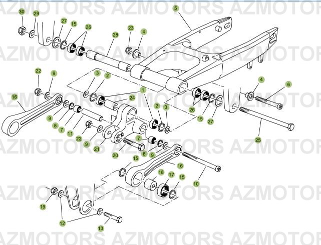 Suspension Arriere AZMOTORS PiÃ¨ces Beta 50 RR RACING - 2007-2005
