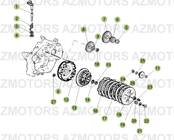 Transmission Principale   Embrayage AZMOTORS PiÃ¨ces Beta 50 RR RACING - 2007-2005