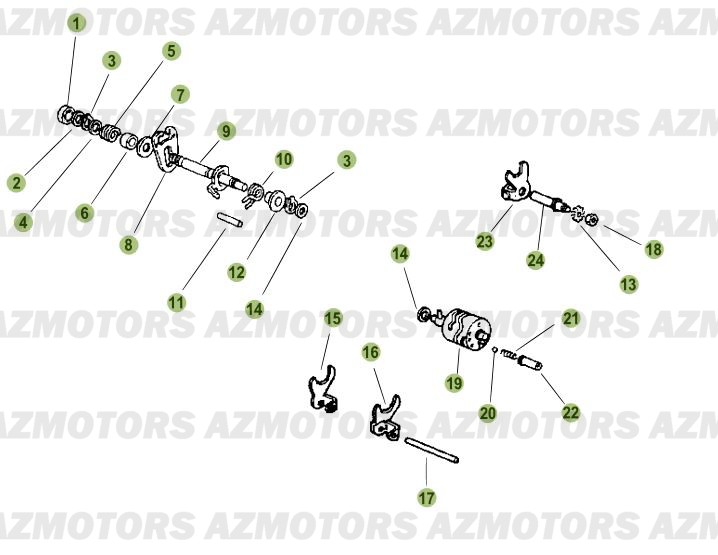 Commande Boite A Vitesses AZMOTORS PiÃ¨ces Beta 50 RR FACTORY - 2008