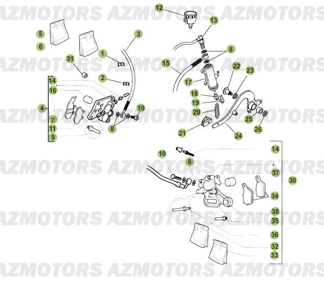 Freins AZMOTORS PiÃ¨ces Beta 50 RR FACTORY - 2008