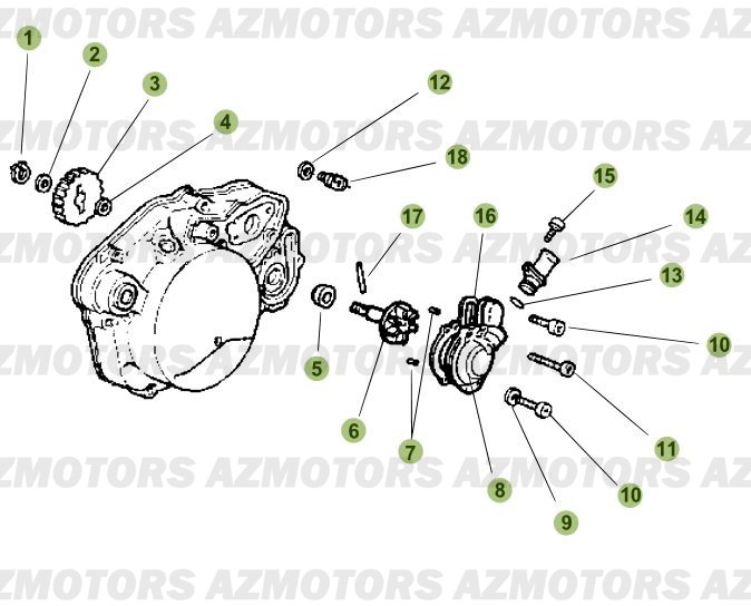 Installation De Refroidissement AZMOTORS PiÃ¨ces Beta 50 RR FACTORY - 2008