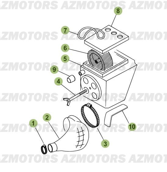 Boitier Du Filtre AZMOTORS PiÃ¨ces Beta 50 RR FACTORY - 2010-2011