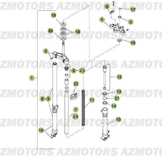 Fourche AZMOTORS PiÃ¨ces Beta 50 RR FACTORY - 2010-2011
