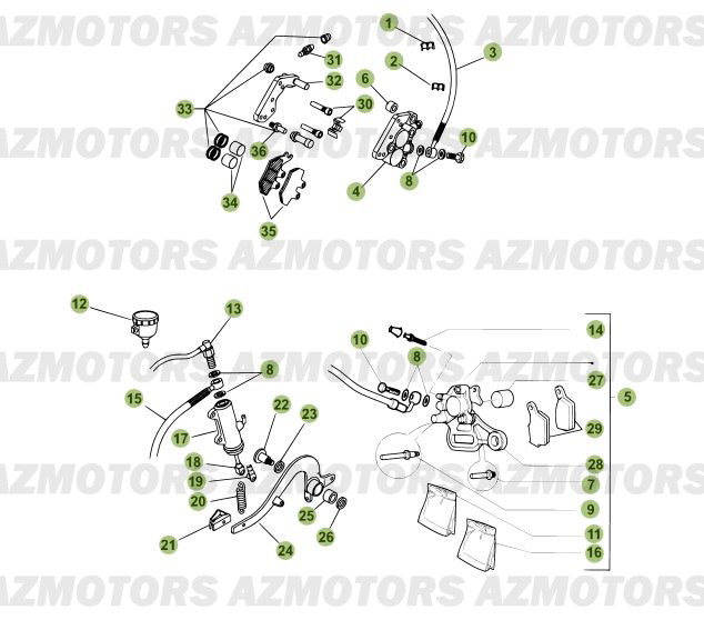 Freins AZMOTORS PiÃ¨ces Beta 50 RR FACTORY - 2010-2011