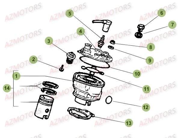 Cylindre AZMOTORS PiÃ¨ces Beta 50 RR RACING - 2016