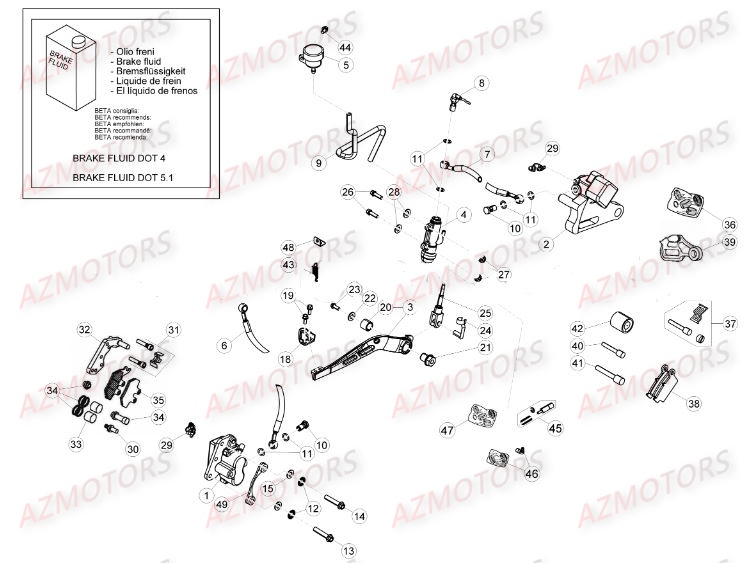 Freins AZMOTORS PiÃ¨ces Beta 50 RR RACING - 2016