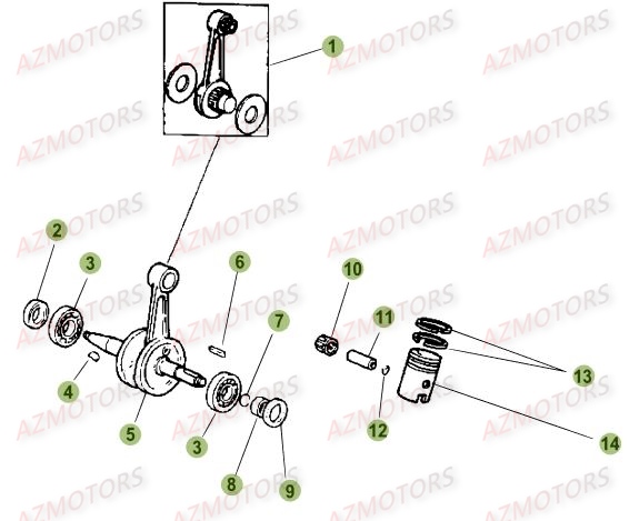 Vilebrequin AZMOTORS PiÃ¨ces Beta 50 RR RACING - 2016