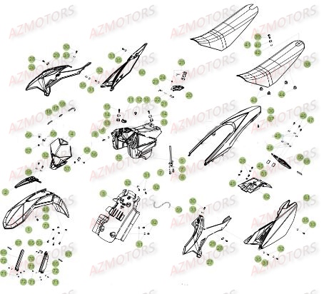 Carenages AZMOTORS PiÃ¨ces Beta 50 RR RACING - 2017