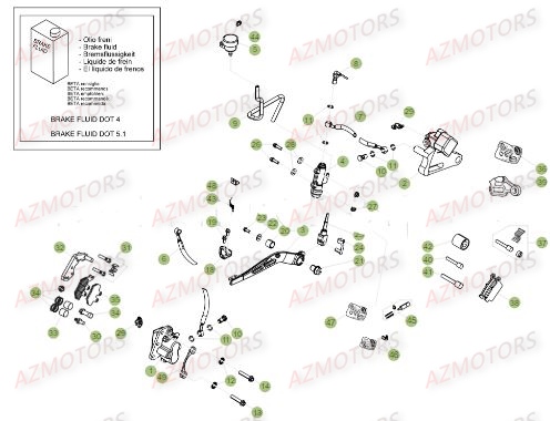 Freins AZMOTORS PiÃ¨ces Beta 50 RR RACING - 2017