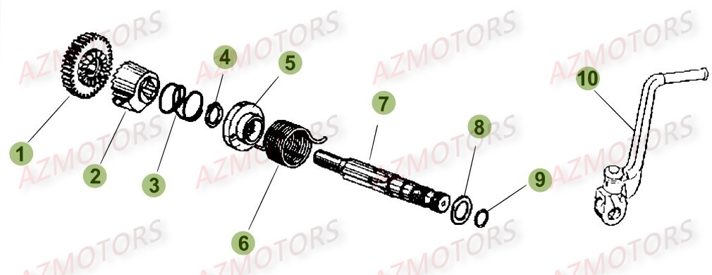 Kick Starter AZMOTORS PiÃ¨ces Beta 50 RR RACING - 2017