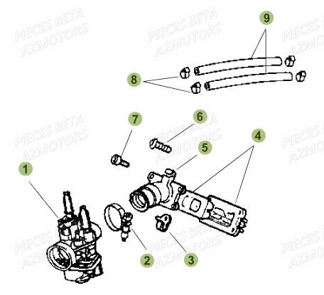 Carburateur AZMOTORS Pieces Beta 50 RR RACING - 2018
