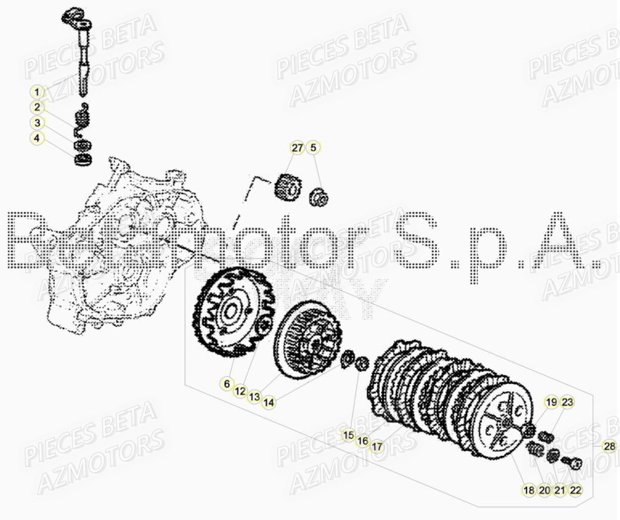 Embrayage AZMOTORS Pieces Beta 50 RR RACING - 2018