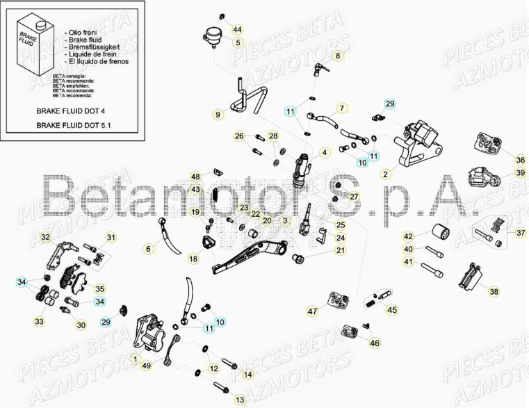 Freins AZMOTORS Pieces Beta 50 RR RACING - 2018