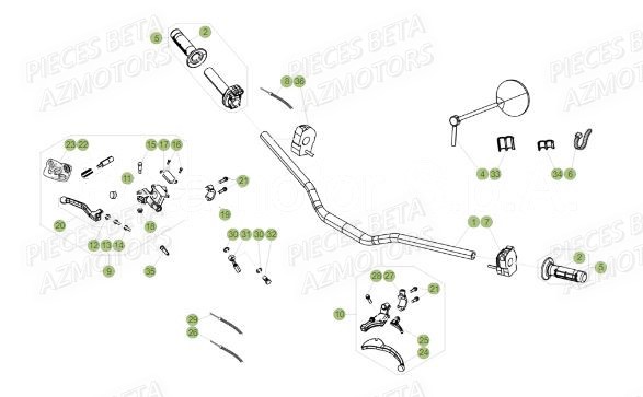Guidon AZMOTORS Pieces Beta 50 RR RACING - 2018