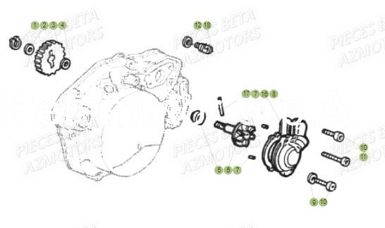 Pompe A Eau AZMOTORS Pieces Beta 50 RR RACING - 2018