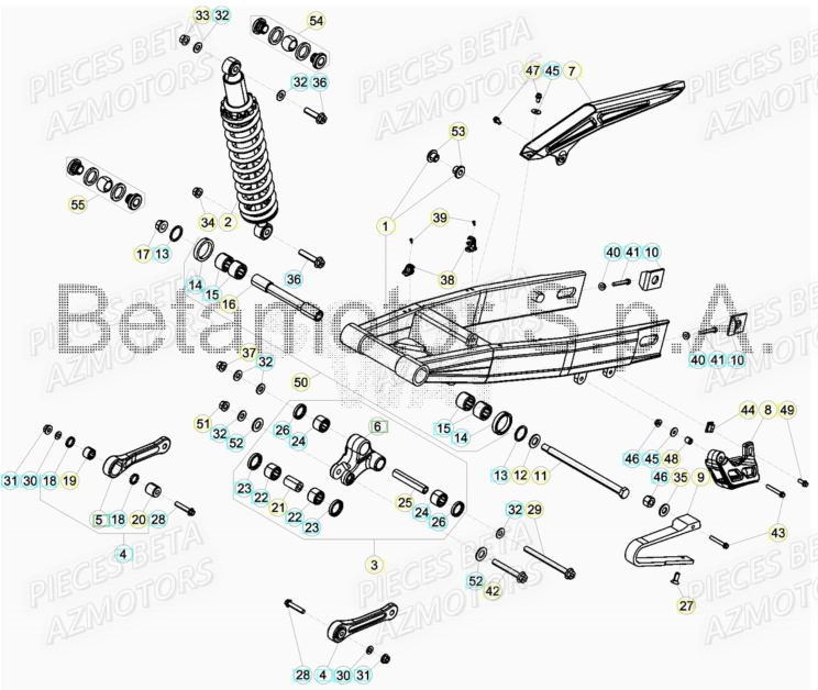 Suspension Arriere AZMOTORS Pieces Beta 50 RR RACING - 2018
