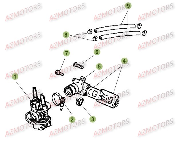 Carburateur AZMOTORS PiÃ¨ces Beta RR 50 SPORT - 2015-2014