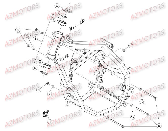 Chassis AZMOTORS PiÃ¨ces Beta RR 50 SPORT - 2015-2014